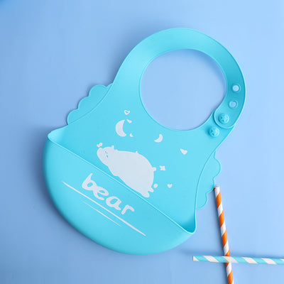 Waterproof Soft Baby Silicone Bibs Cute Cartoon Printed Kids Girl Boy Adjustable Children Bib Baby Lunch Feeding Stuff